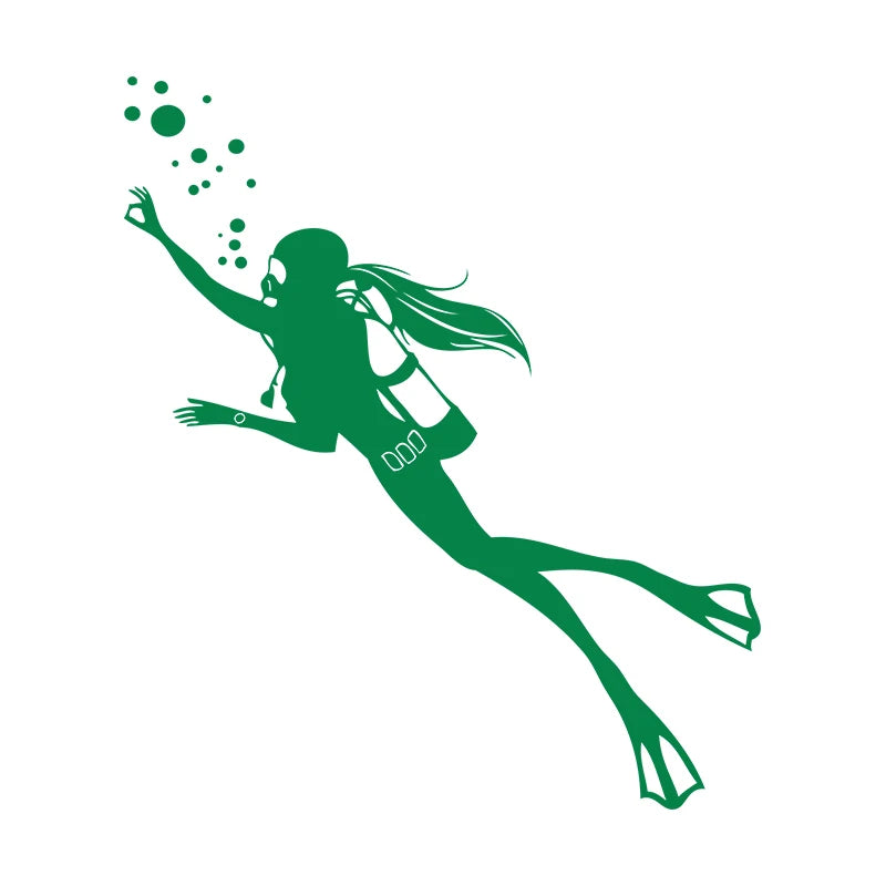 Girl Scuba Diver Wall Decal Which Can Be Combined With A Fire Extinguisher Office Creative Wall Sticker Car Laptop Cup