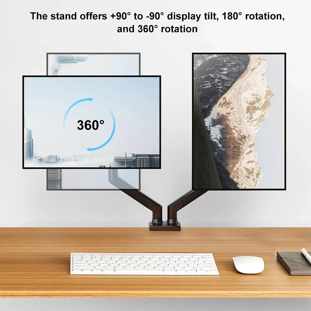 Dual Monitor Bracket Computer Desk Mount Stand Adjustable Expandable Display Bracket Holds Up To 19.8lbs Monitor Arm