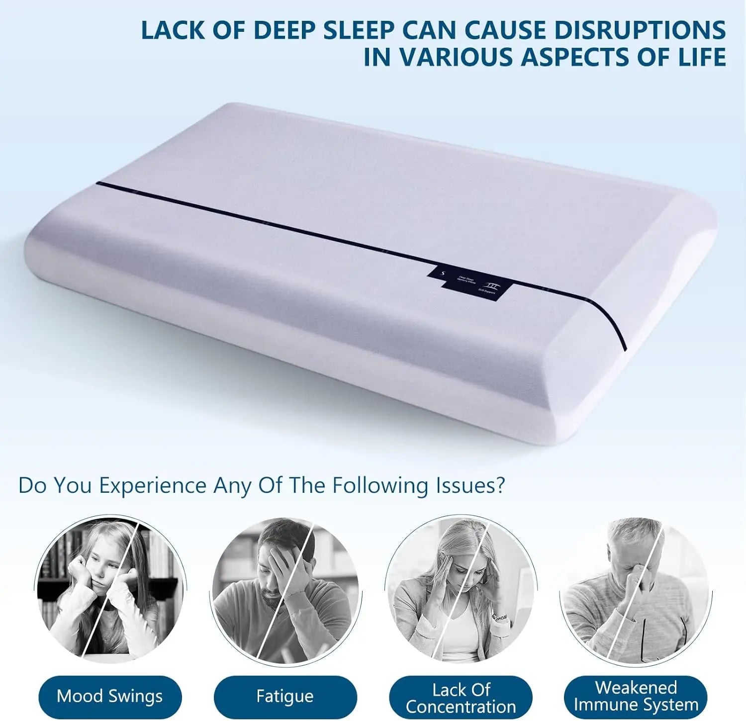 Cooling Memory Foam Pillows,Cervical Neck Pillow for Neck Pain Relief,Soft and Cooling for Back Side Sleeper Pillow