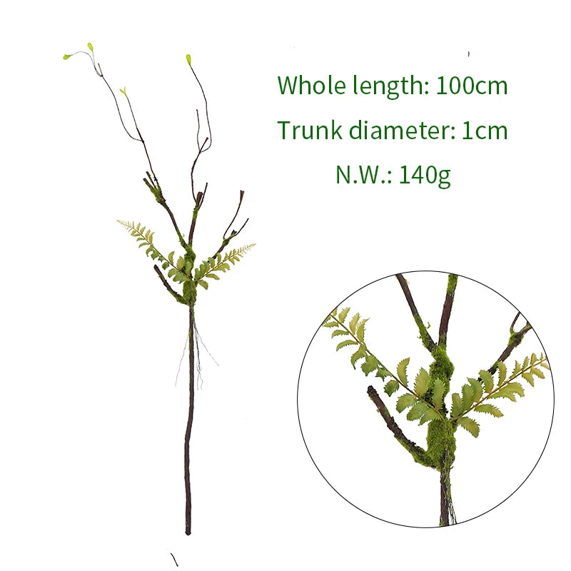 Wall Hanging Artificial Large Cherry Tree Trunk Bark Branches Fake Creeper Plants Moss Twig Vine Liana Garden Outdoor
