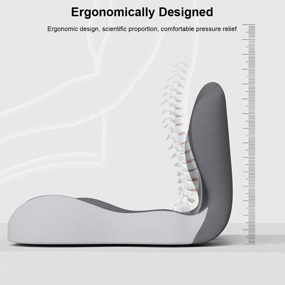 Memory Foam L-Shaped Integrated Seat Cushion with Back Support Office Chair Cushion for Car Truck Desk Gaming Chair