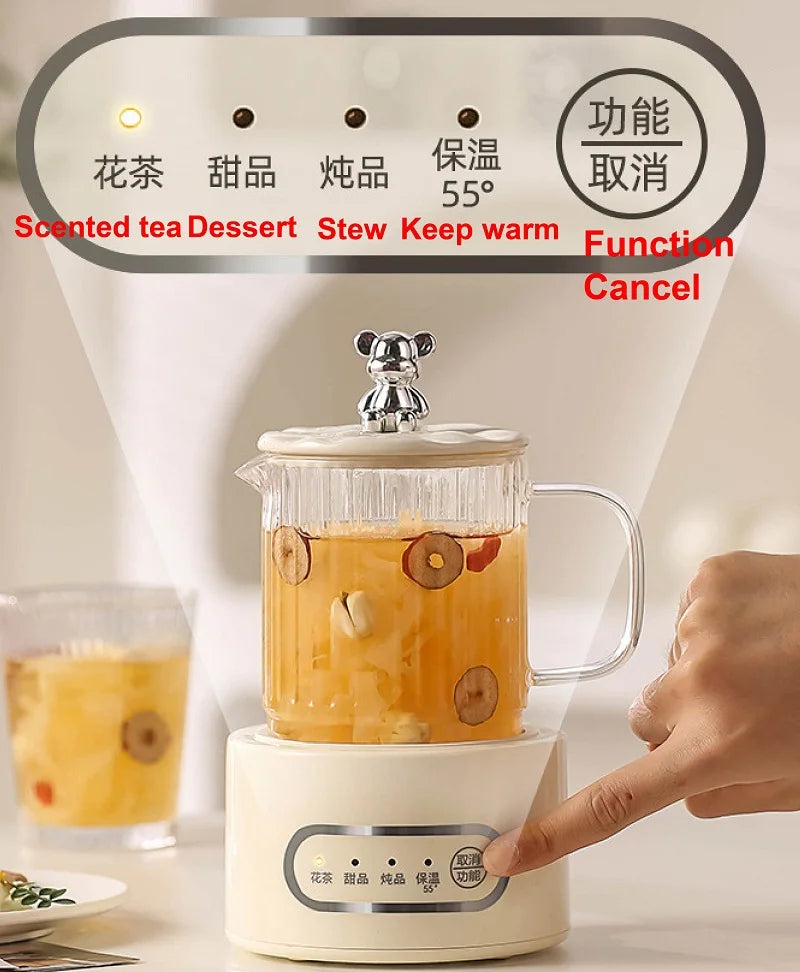 360W Multifunctional Health Cup Electric Kettle Office Glass Teapot Kettle Mini Electric Stew Cup Automatic Keep Warm