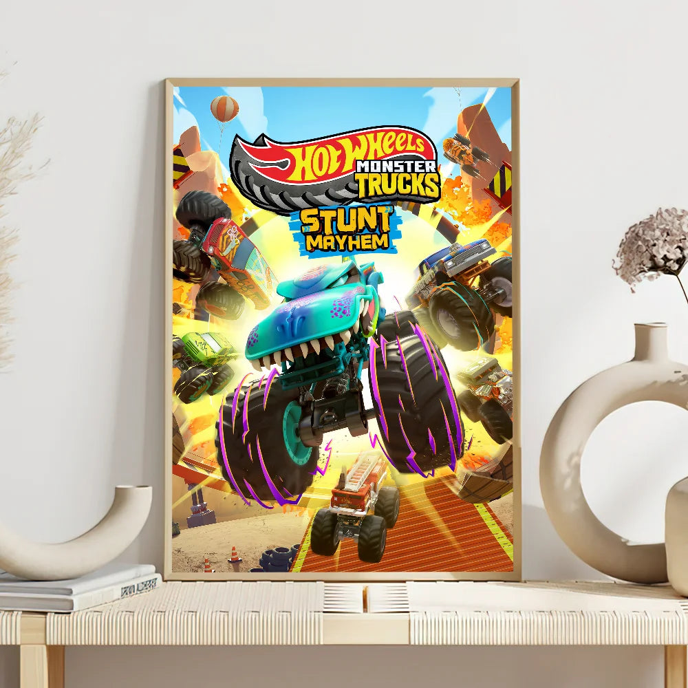 Super Car H-Hot W-Wheels Poster Self Adhesive Painting Living Room Office Decoration Bedroom Home Wall Sticker Prints