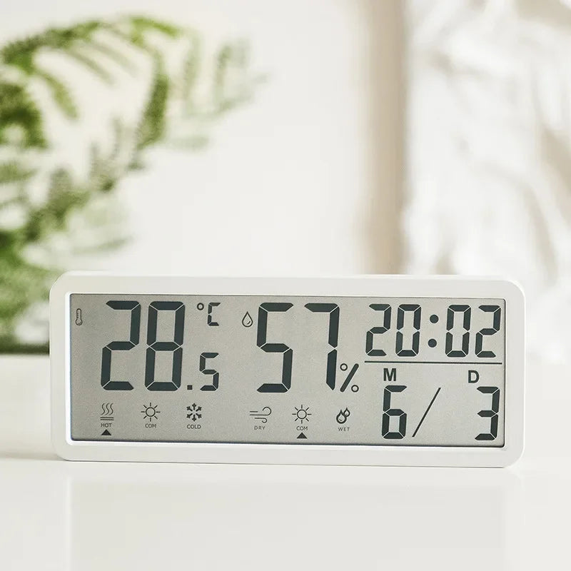 Battery Powered LCD Digital Wall Clock Time Temperature Date Desktop Table Clock With USB Cable 12/24H LCD Clock