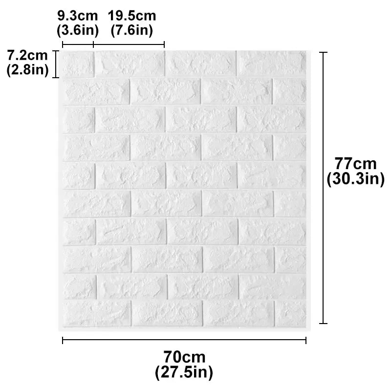 5/10pcs Foam 3D Wall Decor Sticker Waterproof Self-adhesive Brick Wallpaper DIY Living Room Wall Sticker Background