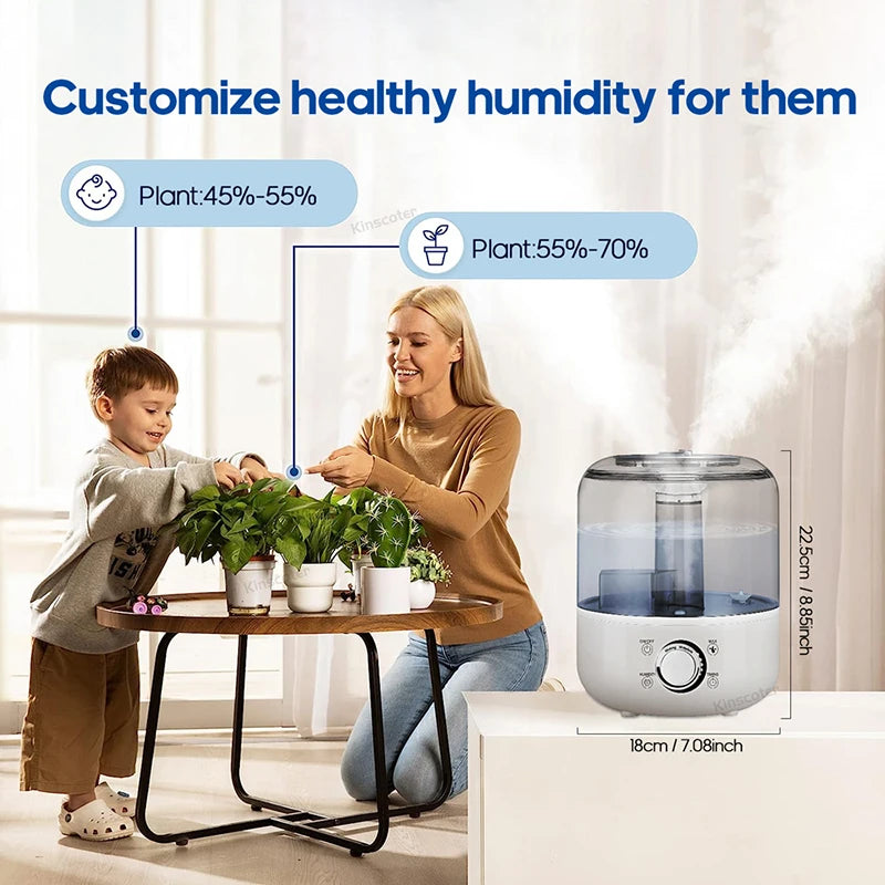 KINSCOTER 3L Air Humidifier Professional Large Capacity Home Humidifier Plant Mist Aroma Diffuser with Remote Control