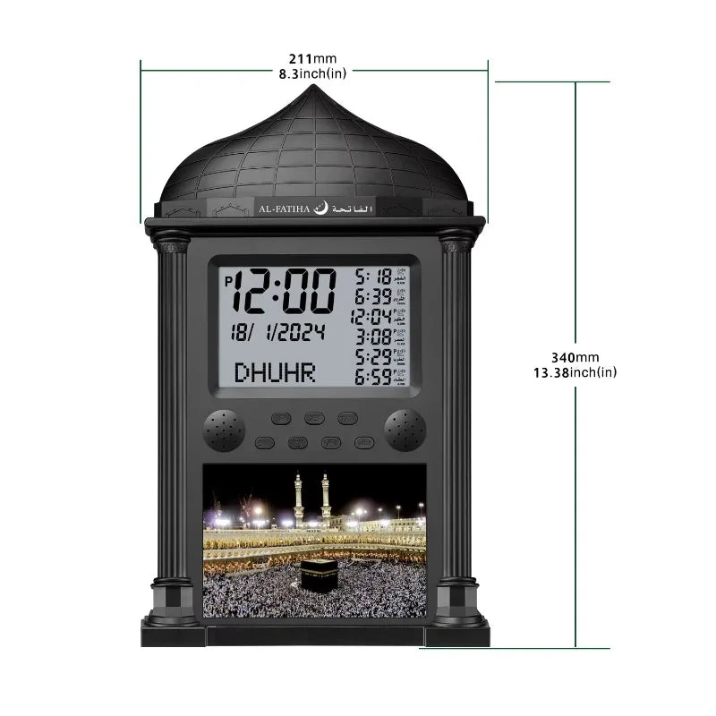 Digital LED Azan Wall Clock Muslim Islamic Islam Stylish Azan Adhan Prayer Reminder Alarm Mosque Wall Clock Prayer Time