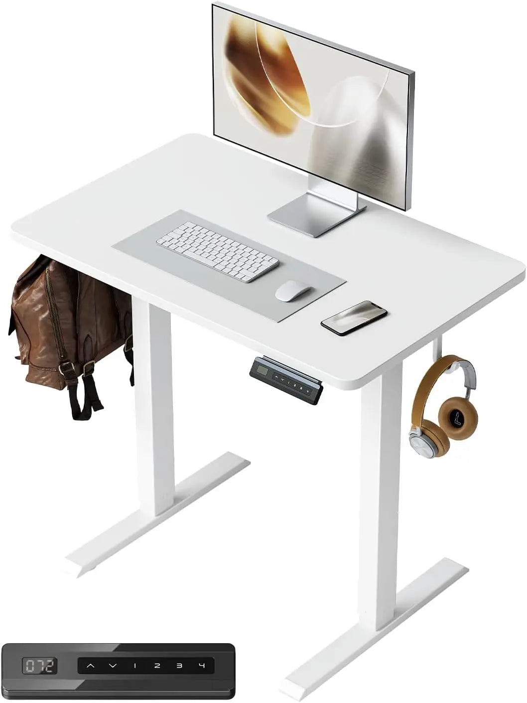 Standing Desk Adjustable Height Stand up Home Office Desk,Electric Standing Computer Desk with Memory Presets Fixable