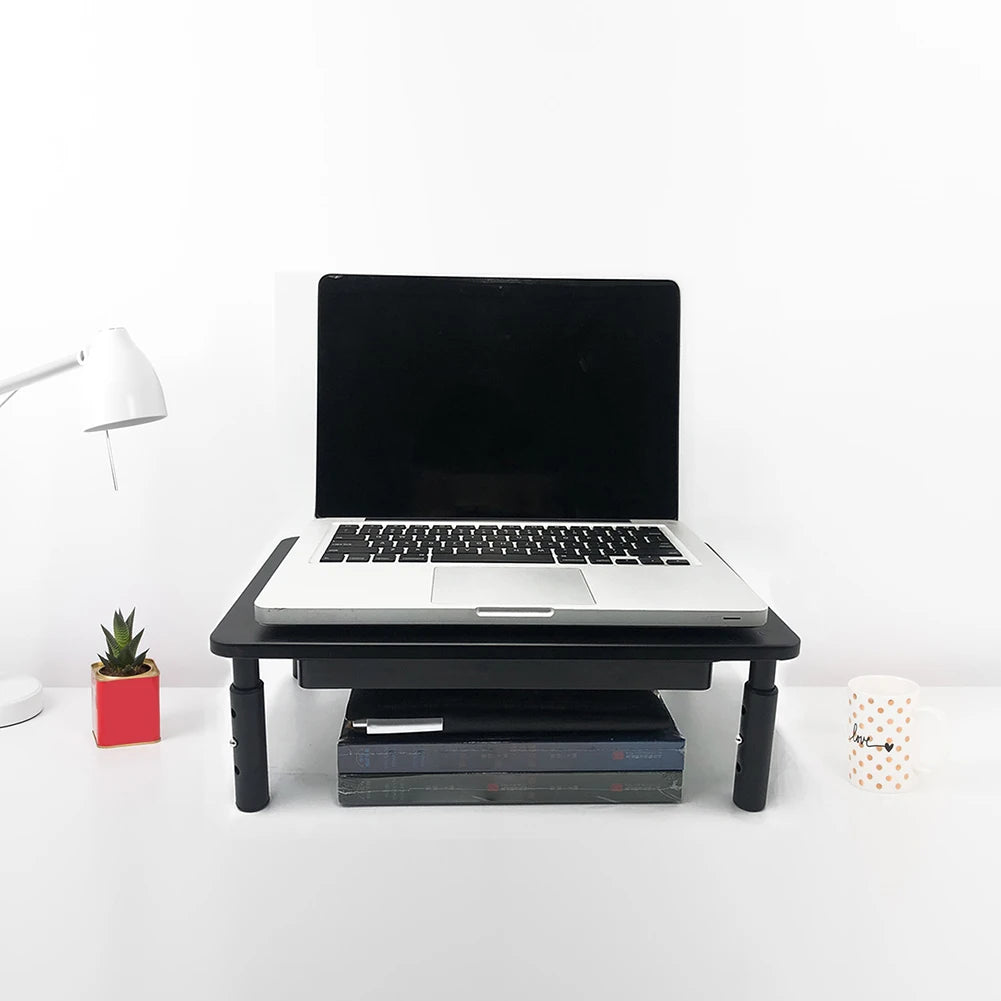 Monitor Stand Riser with Drawer Computer Monitor Stand 3 Height Adjustable Monitor Riser Desk Organizer for Laptop PC