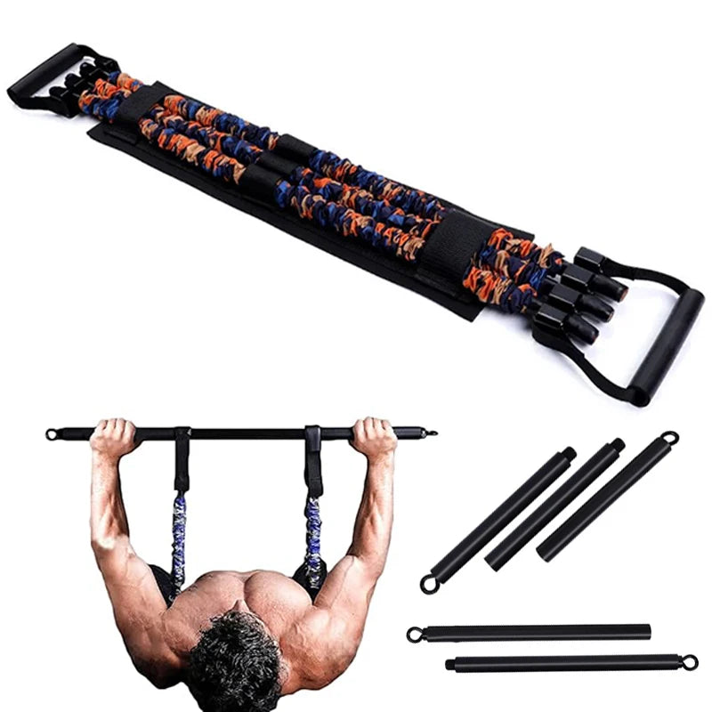 Adjustable Bench Press Bands Set Fitness Bar Push Up Resistance Band Chest Exercise Elastic Rope Arm Expander Home Gym