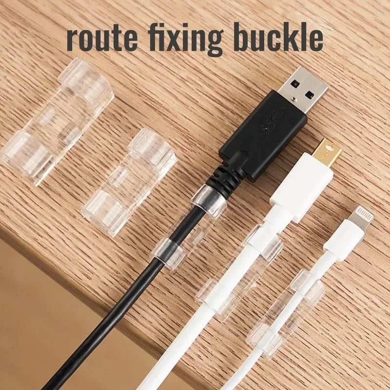 20/40PCS Cable Organizer Clips Cable Management Wire Manager Cord Holder USB Charging Data Line Bobbin Winder Wall