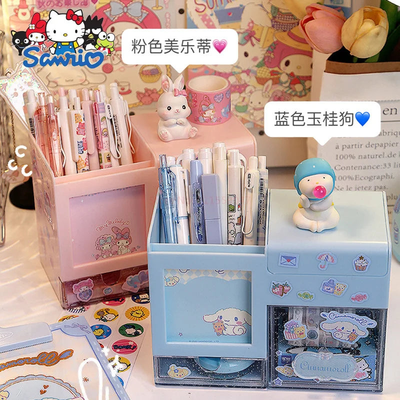 2024 Sanrio Multifunctional Pencil Holder Large Cute Children’s Girl Cinnamoroll Kuromi Student Desktop Stationery