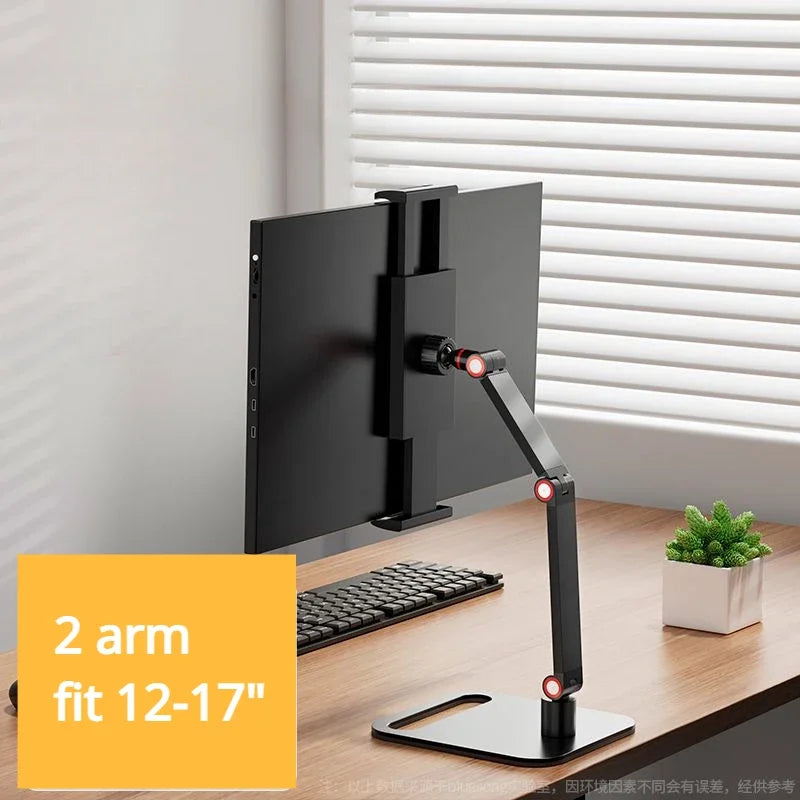 Portable Monitor Holder for 12-17.3 Inch Screen No Drilling Vesa Phone Adjustable Laptop Gaming Expandable Desktop