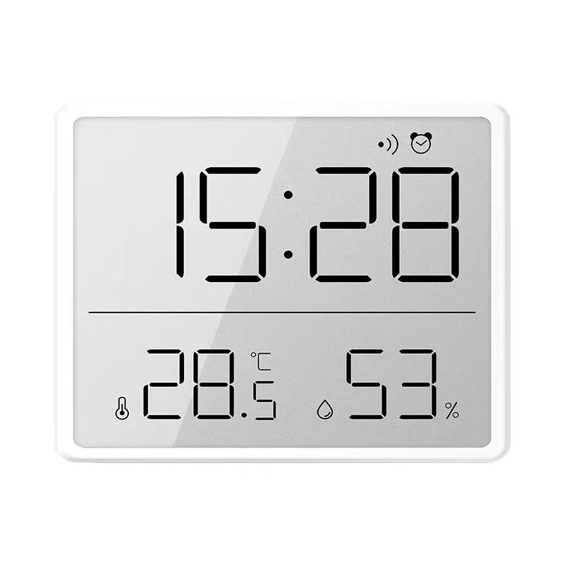 Slim Digital Wall Clock with LCD Alarm Temperature & Humidity Display- Multi-Functional Kitchen Electronic Clock