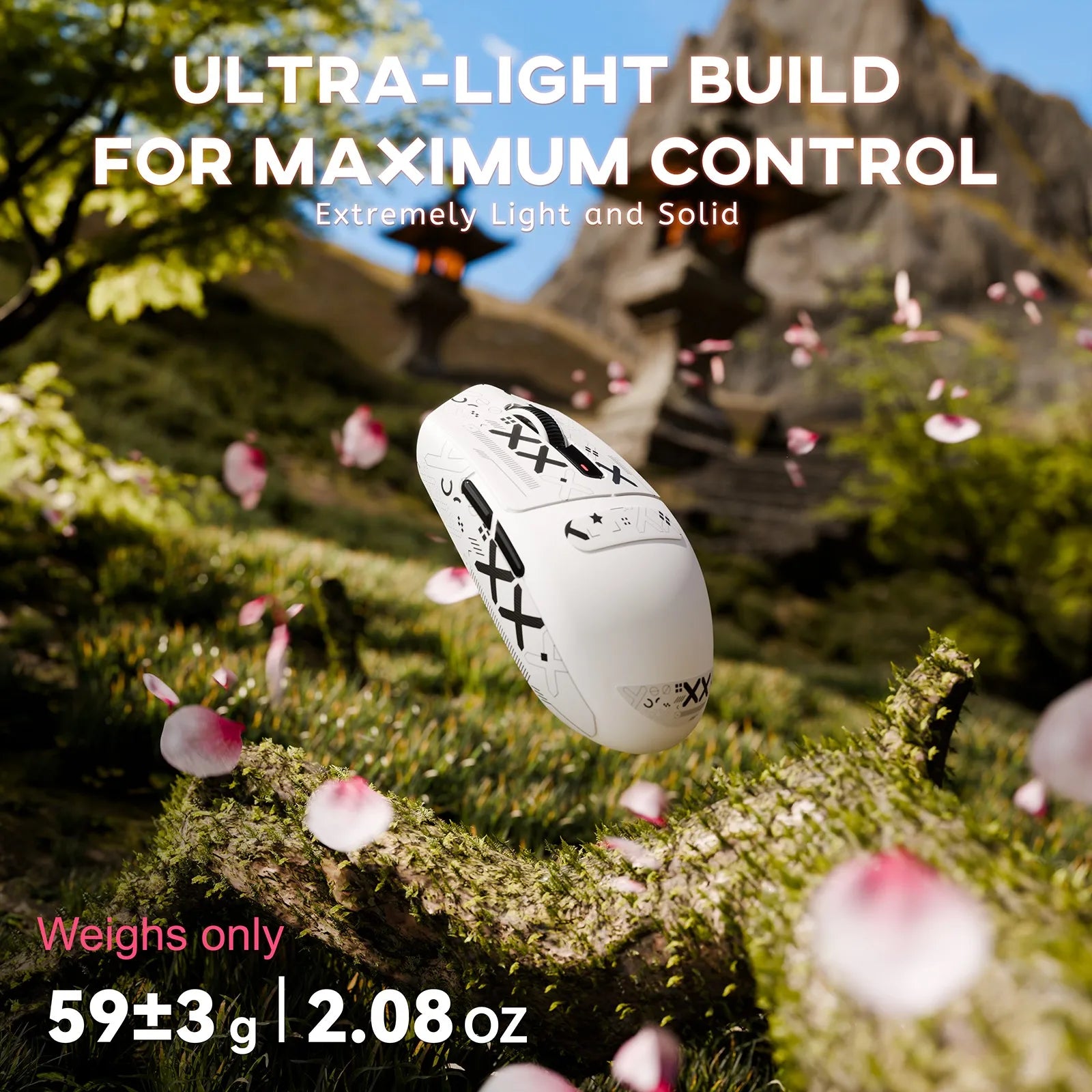 ATTACK SHARK G3 Wireless Gaming Mouse with Tri Mode Wired/2.4Ghz/BT,59g Ultra-Lightweight,25000 DPI,1000 Polling,PixArt