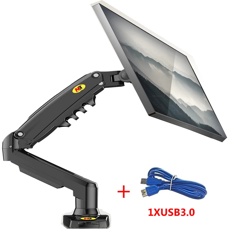 NORTH BAYOU F80 Gas Spring 17-30 inch Desktop LED LCD Monitor Mount Holder Arm Ergonomic Gas Strut Flexi Mount Load