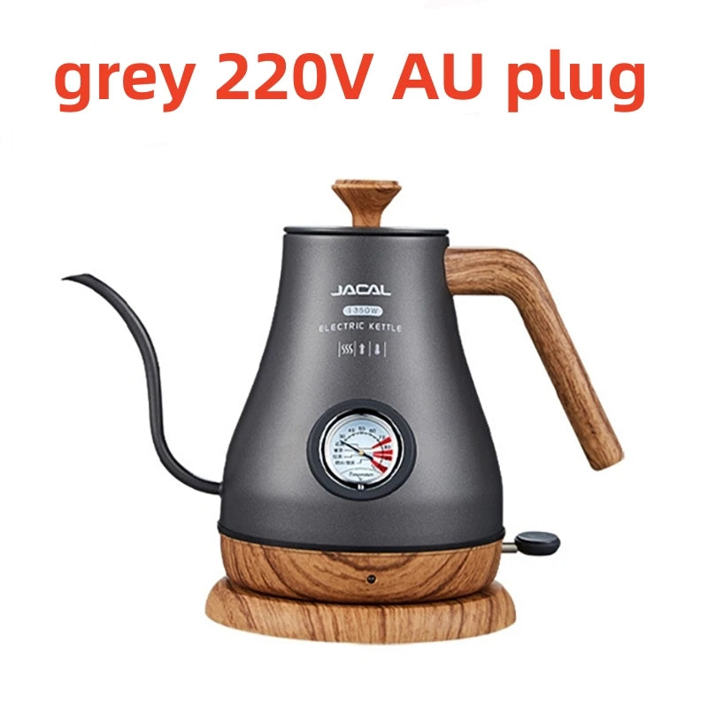 110V/220V Retro Electric Kettle 1.0L Gooseneck Slender Mouth Teapot Hand Brew Coffee Pot Quick Heating Kettle