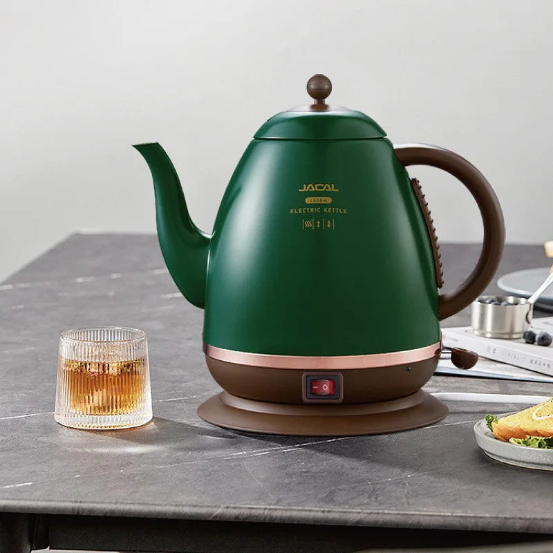 1500ml Electric Kettle Household Quick Boiling Kettle Long Spout Tea Kettle Retro Automatic Thermos Kettle Kitchen Tool