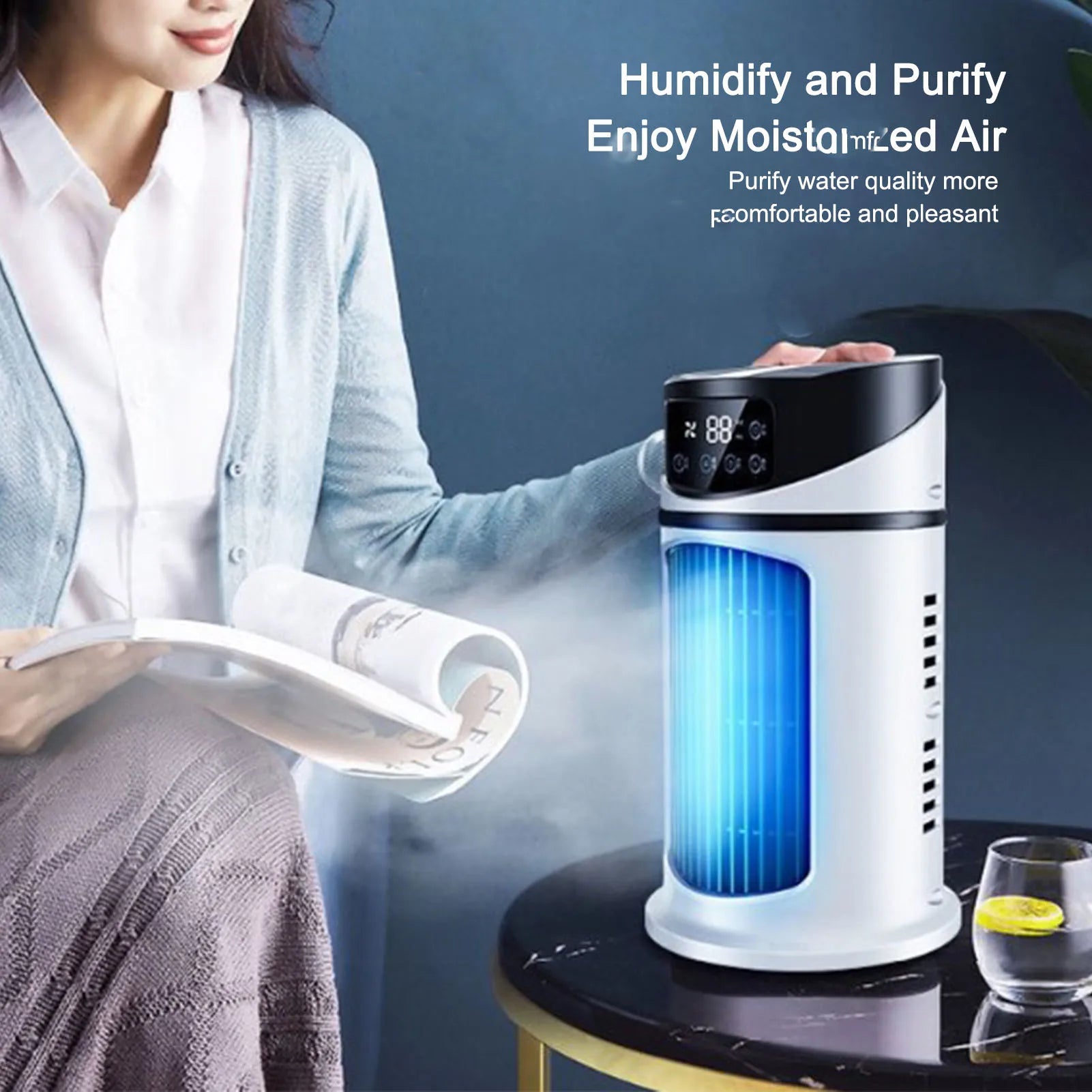 Portable Mini Air Conditioner Mobile Multifunction Air Cooler Fan Water Cooling Fan for Office Home Water Cooling Fan