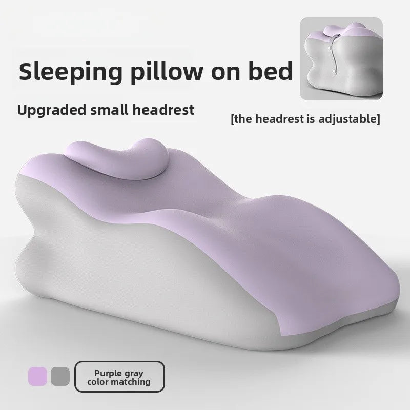 1pcs Memory Foam Bed Backrest Pillow - Reading & TV Lounge Support Adjustable Lumbar Cushion for Sofa Floor - Purple