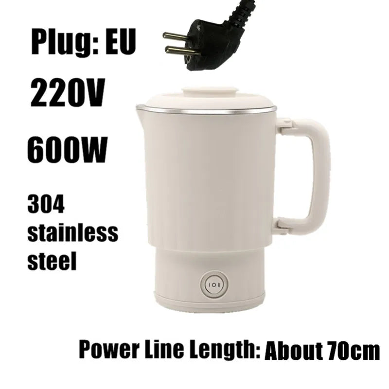 2025 0.6L Mini Folding Kettle Portable Water Heater 600W 600ml Electric Kettle Home Kettle Electric boiling pot Noodle