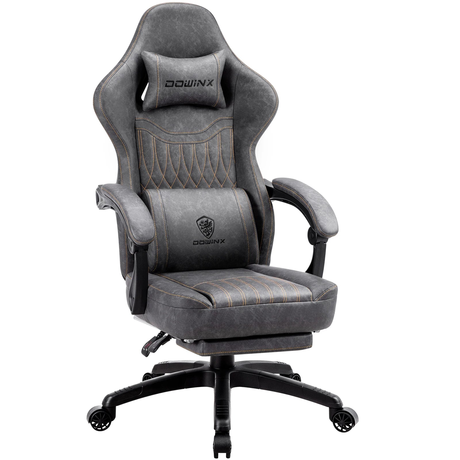Dowinx Gaming Chair Breathable PU Leather Gamer Chair with Pocket Spring Cushion Ergonomic Computer Chair with Lumbar