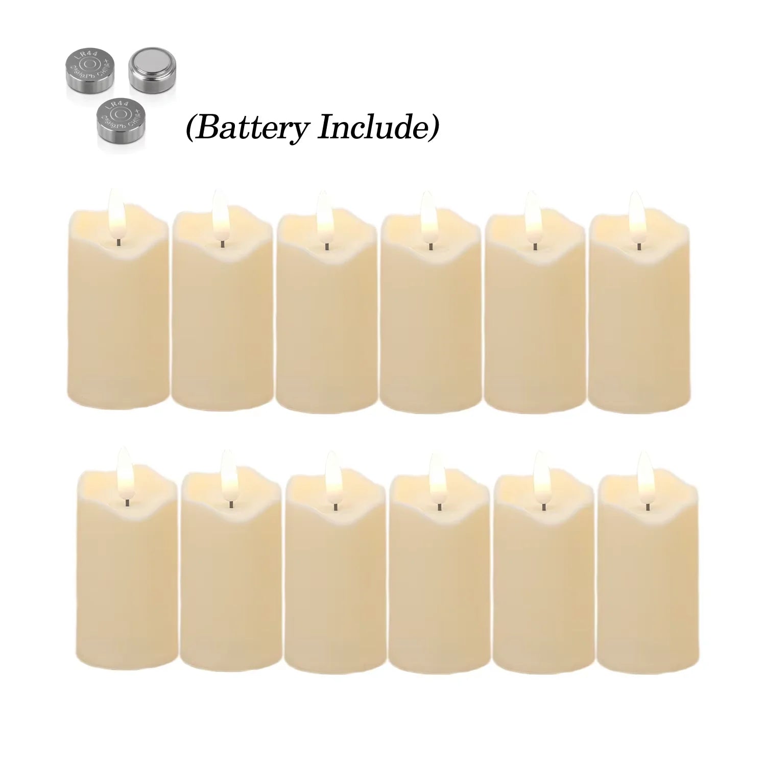 Flameless Candles with Battery LED Candle Decorative Pillar Candles Fake Plastic Candles Battery Operated Home Wedding