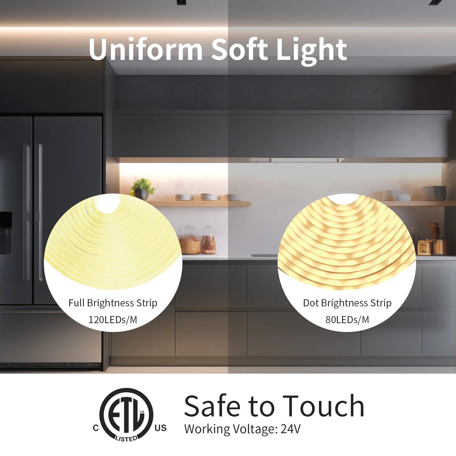 Outdoor Led Strip Lights 8M 16M 3000K-6500K IP67 Waterproof Tunable Lights RF Remote with 24V DC Dimmable Neon Rope