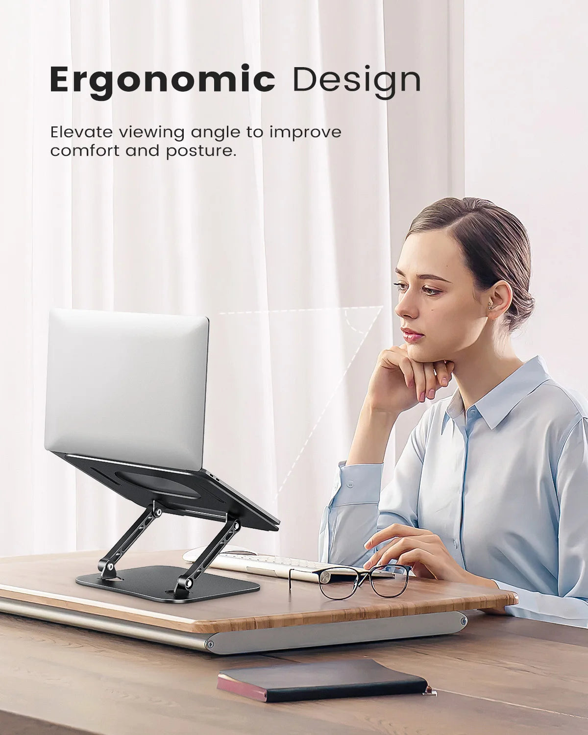 ST01 Portable 11–16-inch Adjustable Laptop Stand Computer Stand Sturdy Aluminum for Desk Foldable Laptop Holder