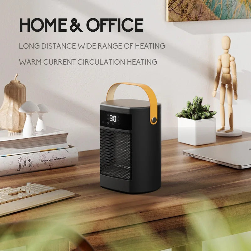 Electric Heater Portable Heating Fan Shaking Head Remote Control Heater For Office Desktop High Power Mini Heater