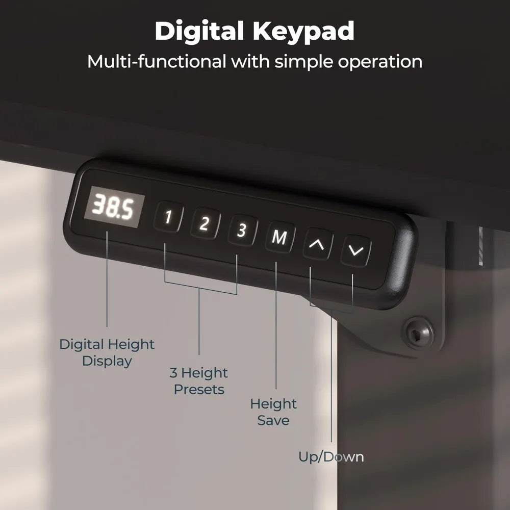 4 Legs Standing Desk Large 79x31 Inches Electric Adjustable Height Desk with Splice Board Stand Up Desk Home Office