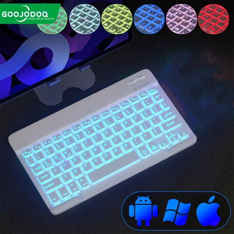 10inch Backlit For iPad Keyboard and Mouse Backlight Bluetooth Keyboard For IOS Android Windows Wireless Keyboard