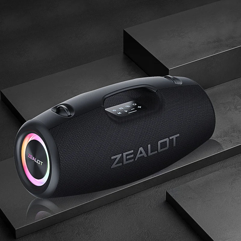 Zealot S78 100W Wireless Speakers DSP Technology,Dream Light Outdoor Portable Subwoofer Speaker Dual Pairing,24000mAh.