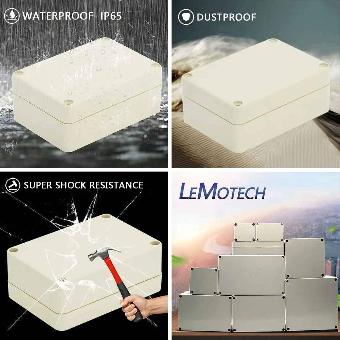 F-type outdoor waterproof junction box - waterproof box for outdoor monitoring - plastic power connection terminal