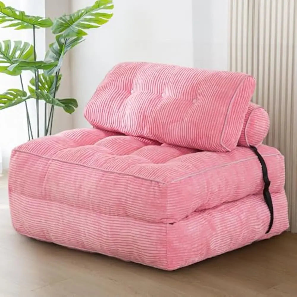 Folding Sofa Bed Sleeper Chair w/Pillow Mattress w/ Back Support Portable Fold Out Chair Bed Comfy Floor Sofa Lounge