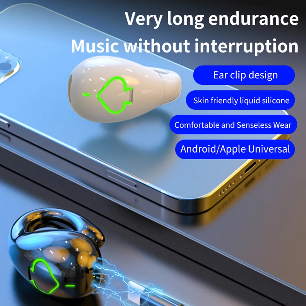 Comfortable IPX5 Waterproof Bone Conduction Earbuds with Bluetooth 5.3 Ergonomic Design for Sports and Gaming