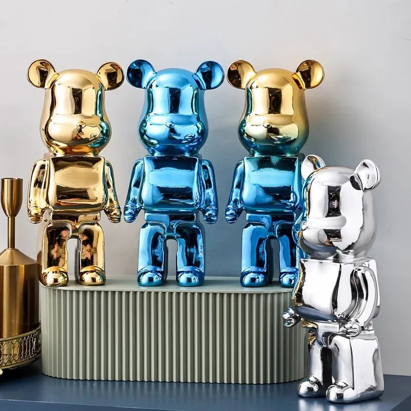 Aesthetic Bear Figure Ceramics Violent Bear Statue Animal Figurine Sculpture Decor Luxury Livingroom Decoration Desk