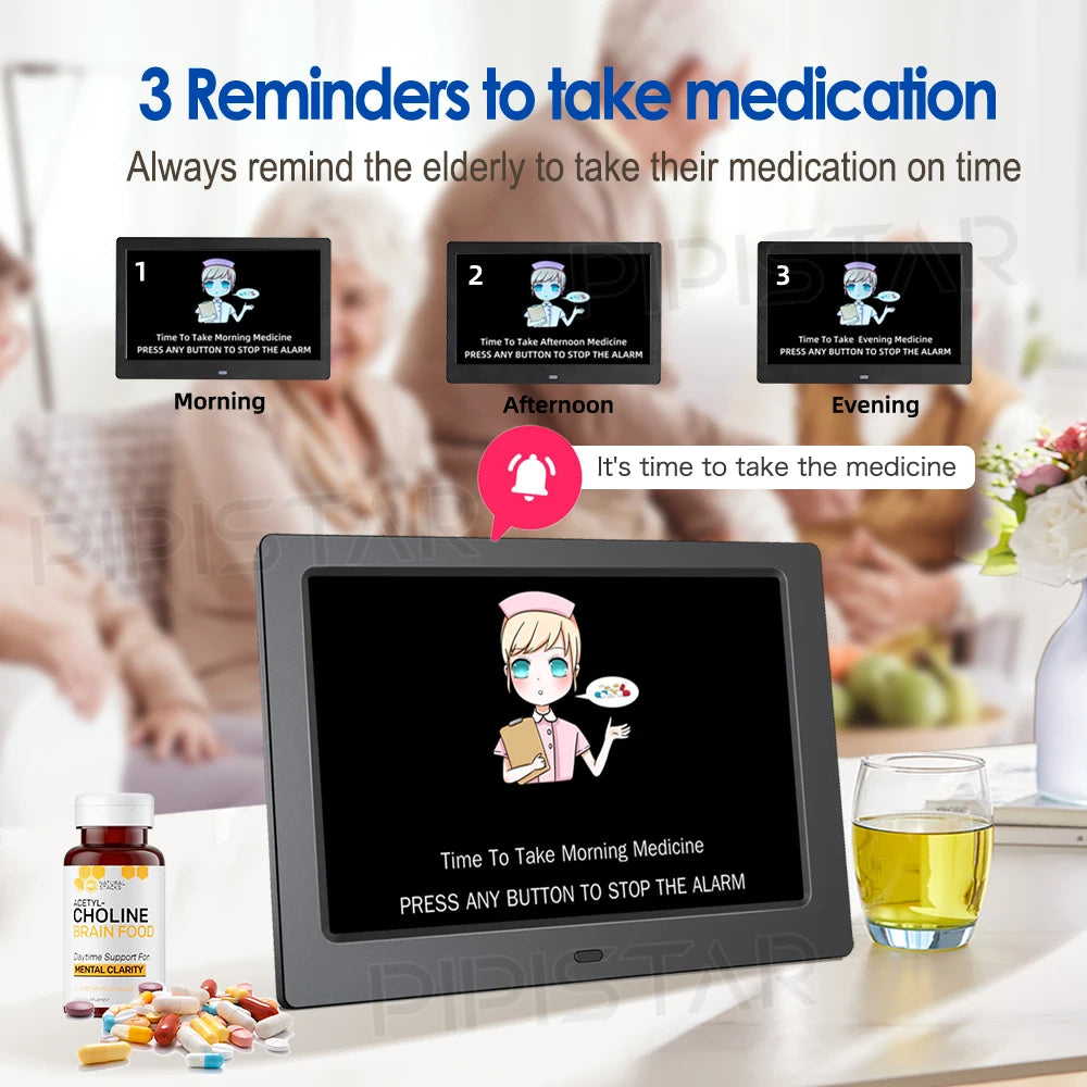 10.1/7-inch WiFi calendar photo frame dementia clock time date weather forecast smart desktop clock