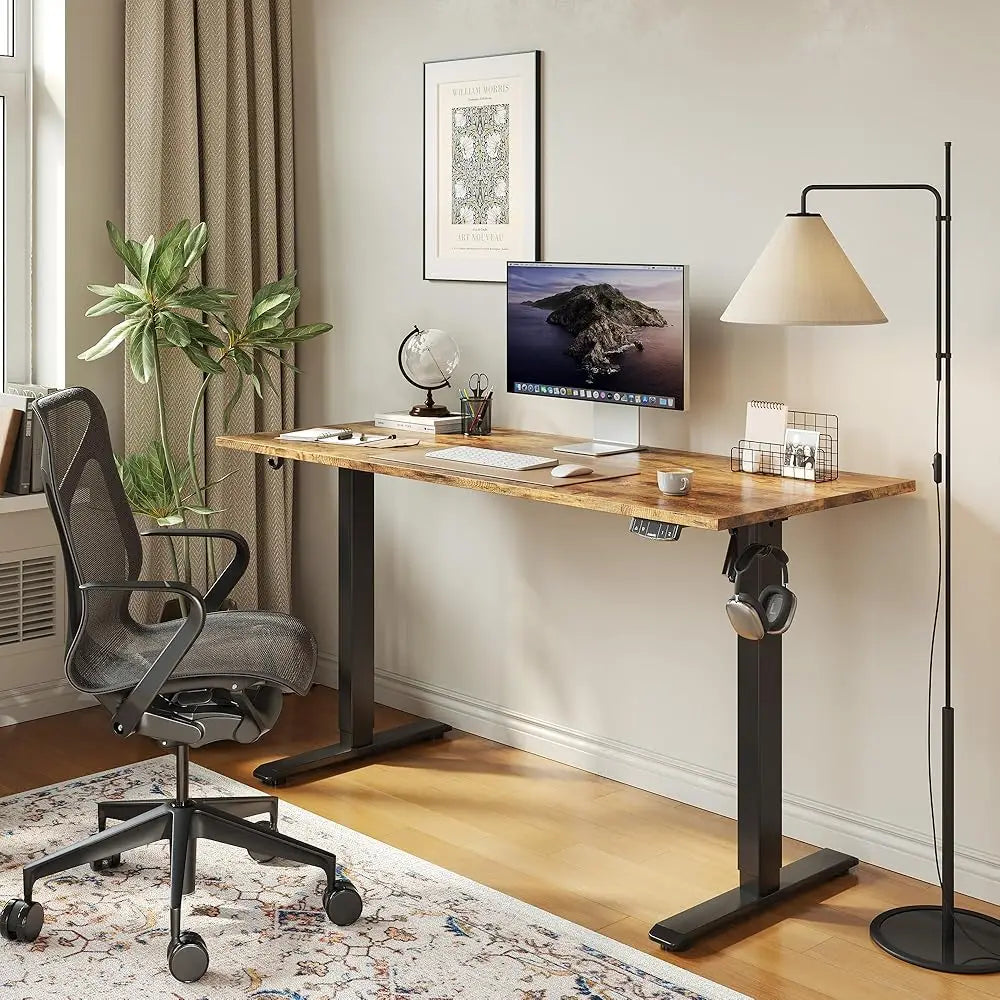 Electric Standing Desk 48 X 24 Hes Height Adjustable Sit Stand Up For Work Office Home Ergonomic Rising Computer Table