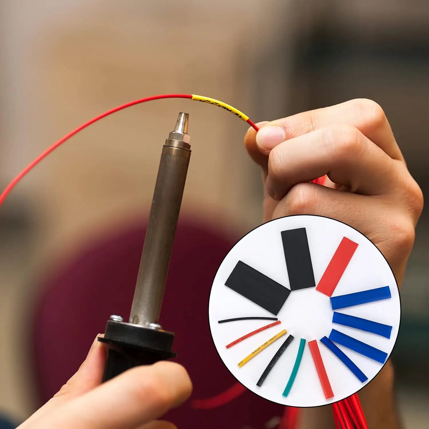 Heat Shrink Wrapped Insulation Cable Sleeving Shrinking Tubing Car Electrical Cable Shrink Tube Kit Wire Sleeved