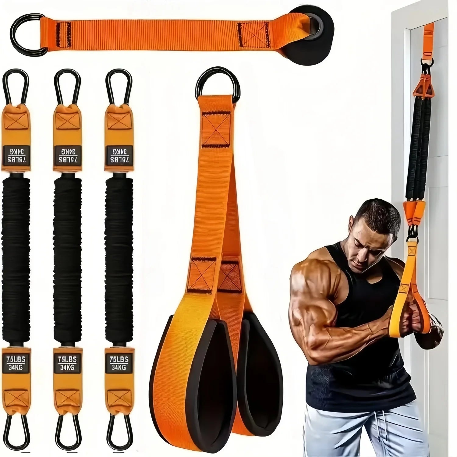 Resistance Band Hanging Set Tension Pull Rope for Men Women Fitness Band Booty Exercise Workout Home Gym Strength