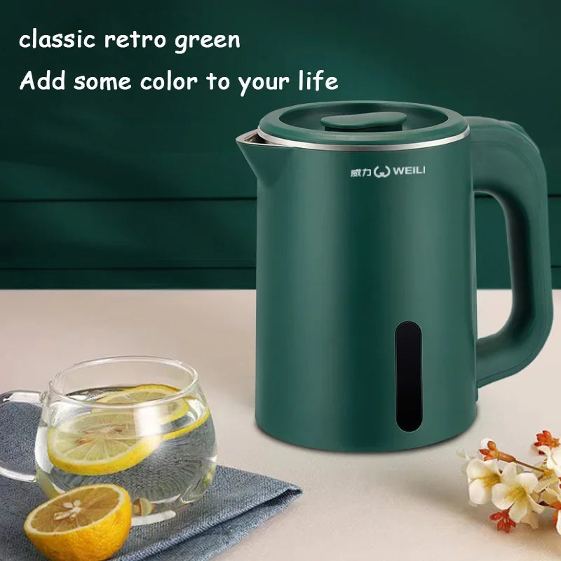 1.0L Mini Electric Kettle Small Capacity 304 Stainless Steel Teapot Hotel Dormitory Kettle Portable Travel Boil Water