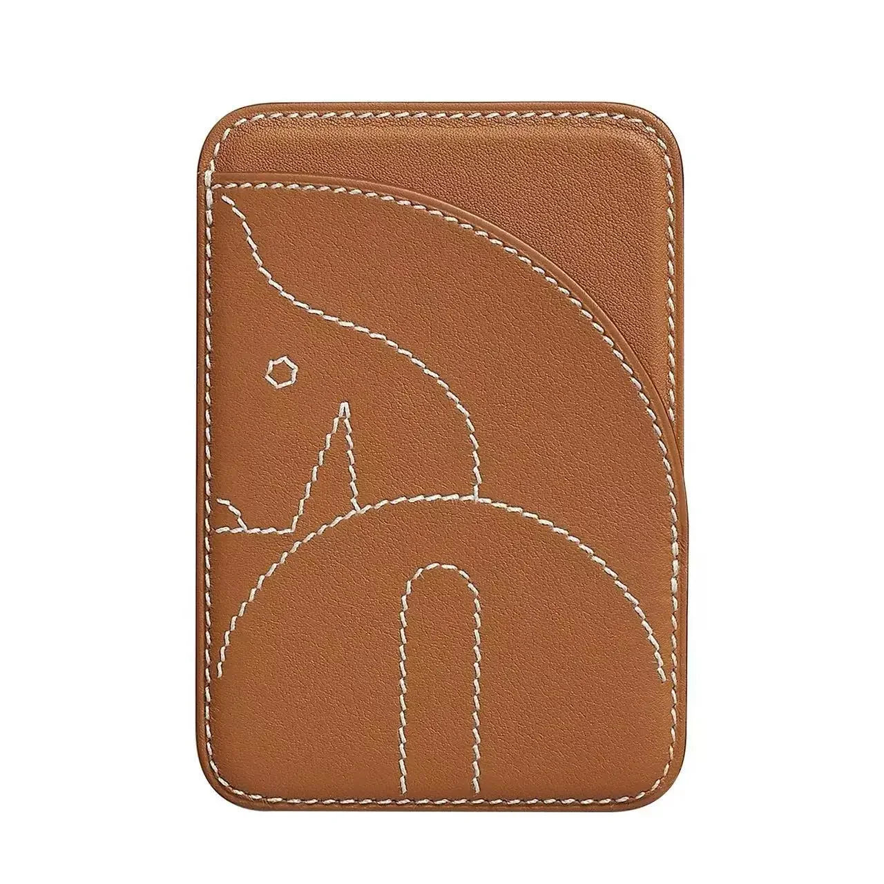 H model suitable for Apple iPhone 17/16/15 MagSafe magnetic phone back sticker invisible magnetic card bag - light brown