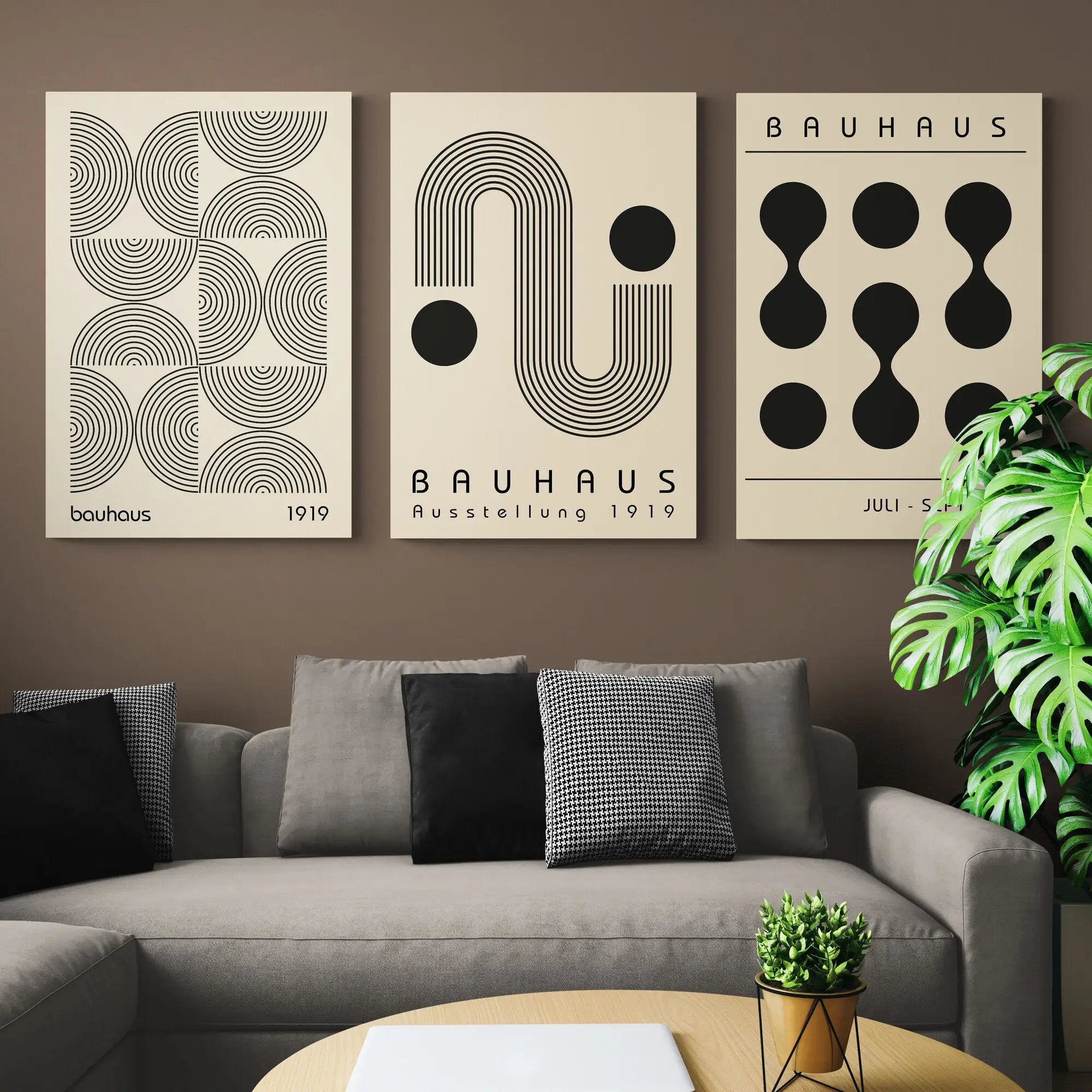 Green Bauhaus Abstract Geometric Canvas Prints Modern Creative Pattern Wall Art Poster for Home Office Living Room