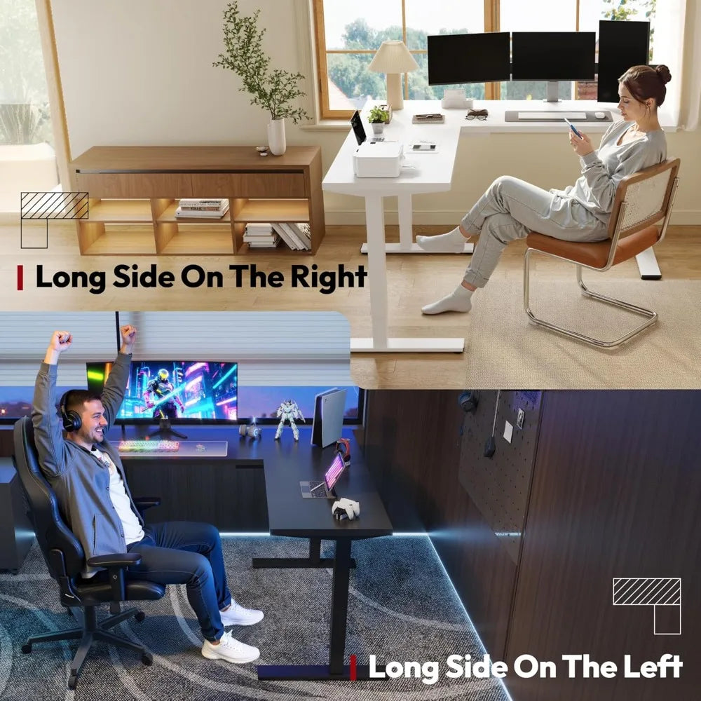 L Shaped Standing Desk Adjustable Height Electric Corner Standing Desk,71 x 63 inch Sit Stand Computer Table