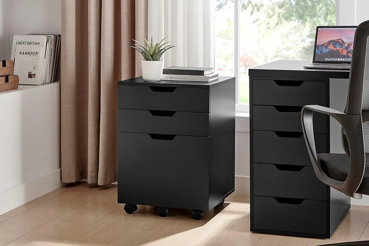 Alice Mobile Filing Cabinet (Black) - OVAMYOFCCBB