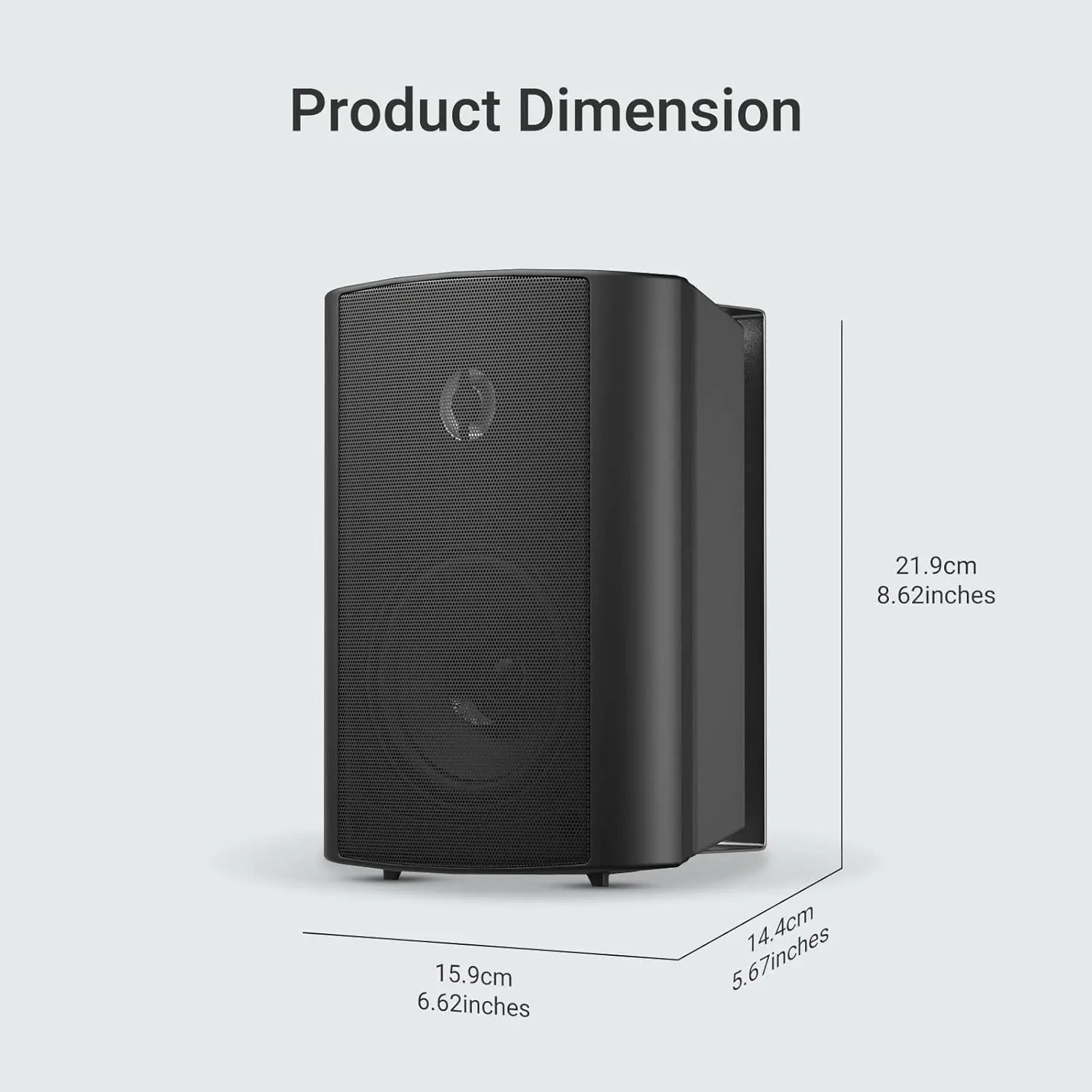 Herdio 2PCS 4’’ 200W Wall Mount Outdoor Passive Speakers Waterproof Powerful Bass Expansive Stereo Sound Coverage