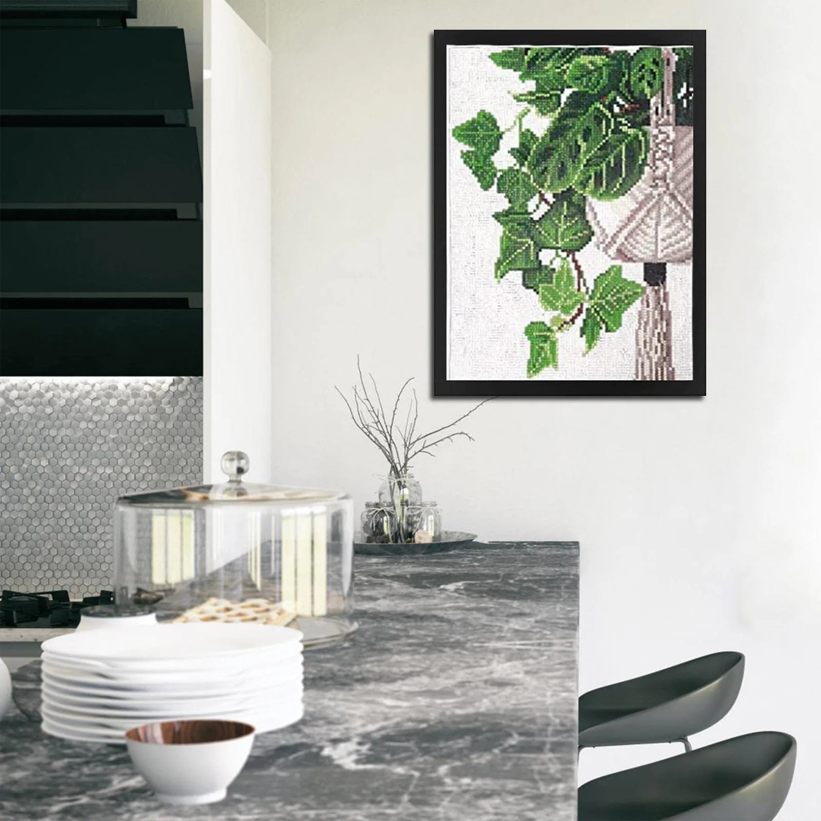 25x35CM Magnetic Photo Frame Diamond Art Frame PVC Black Painting Pictures Certificates Display Frame Home Office Wall