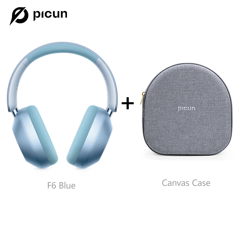 Picun F6 Active Noise Cancelling Bluetooth Headset Hi-Res ANC Head Tracking 3D Audio Wireless Headphones APP Control