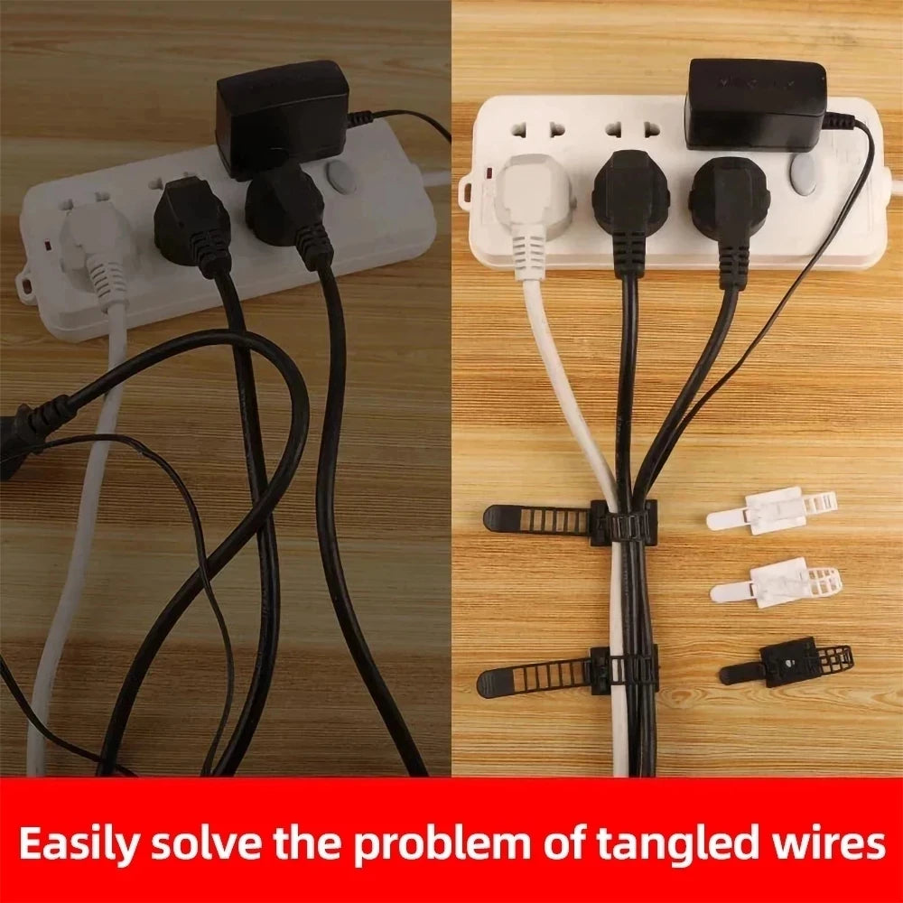 Adjustable Cable Organizer Wire Winder Clip Earphone Holder Self Adhesive Mouse Keyboard Cord Management USB Charger